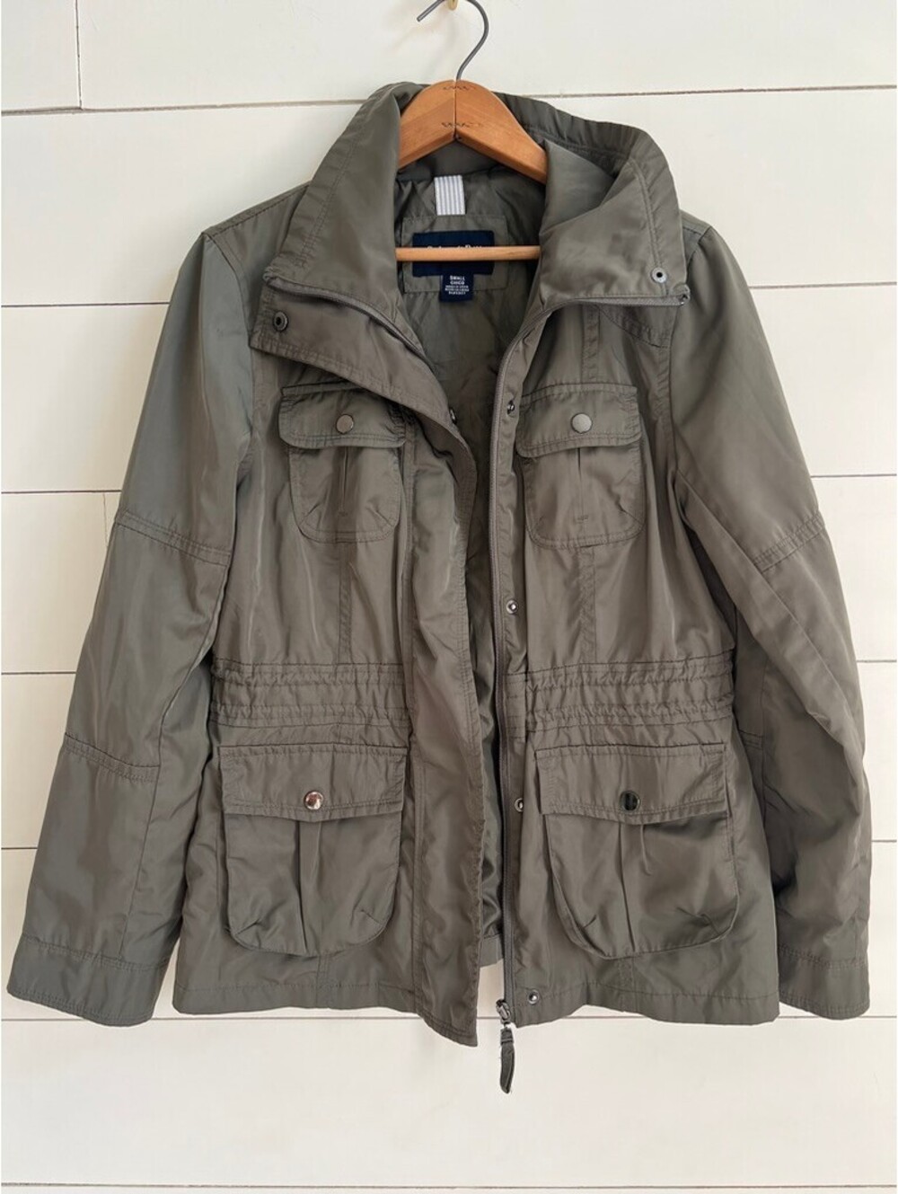 St. John's Bay Utility Cargo Jacket Women's Size S Olive Granola Outdoors Chic